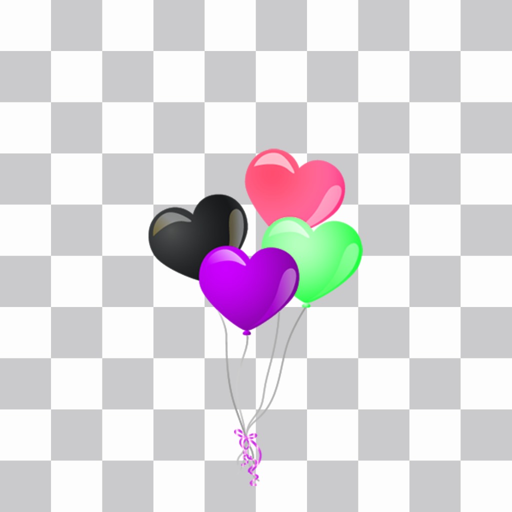 ballons colorés et en forme de coeur pour ajouter sur leffet décoratif vos photos avec des ballons de forme de coeur que vous pouvez mettre sur vos photos avec cet autocollant gratuit. Un bel effet qui fera vos photos..