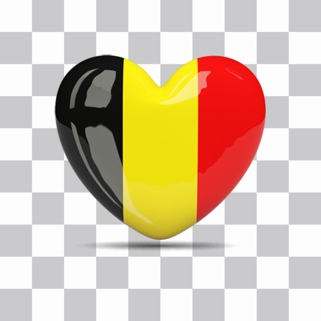 Coeur avec drapeau de la Belgique pour décorer vos photos ..