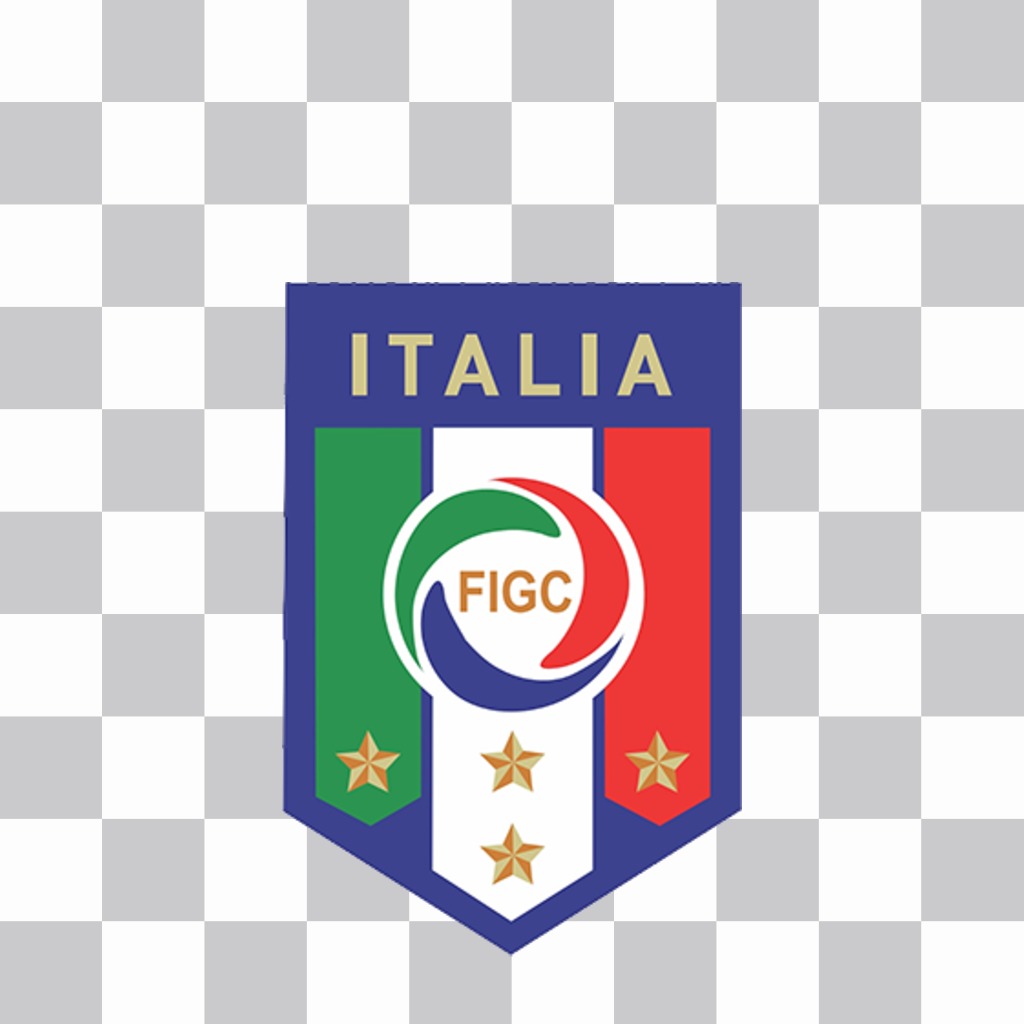 Effet photo pour coller le bouclier de la Fédération italienne de football (FIGC) ..