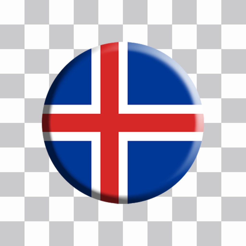 Iceland flag comme un bouton pour décorer vos photos en ligne ..