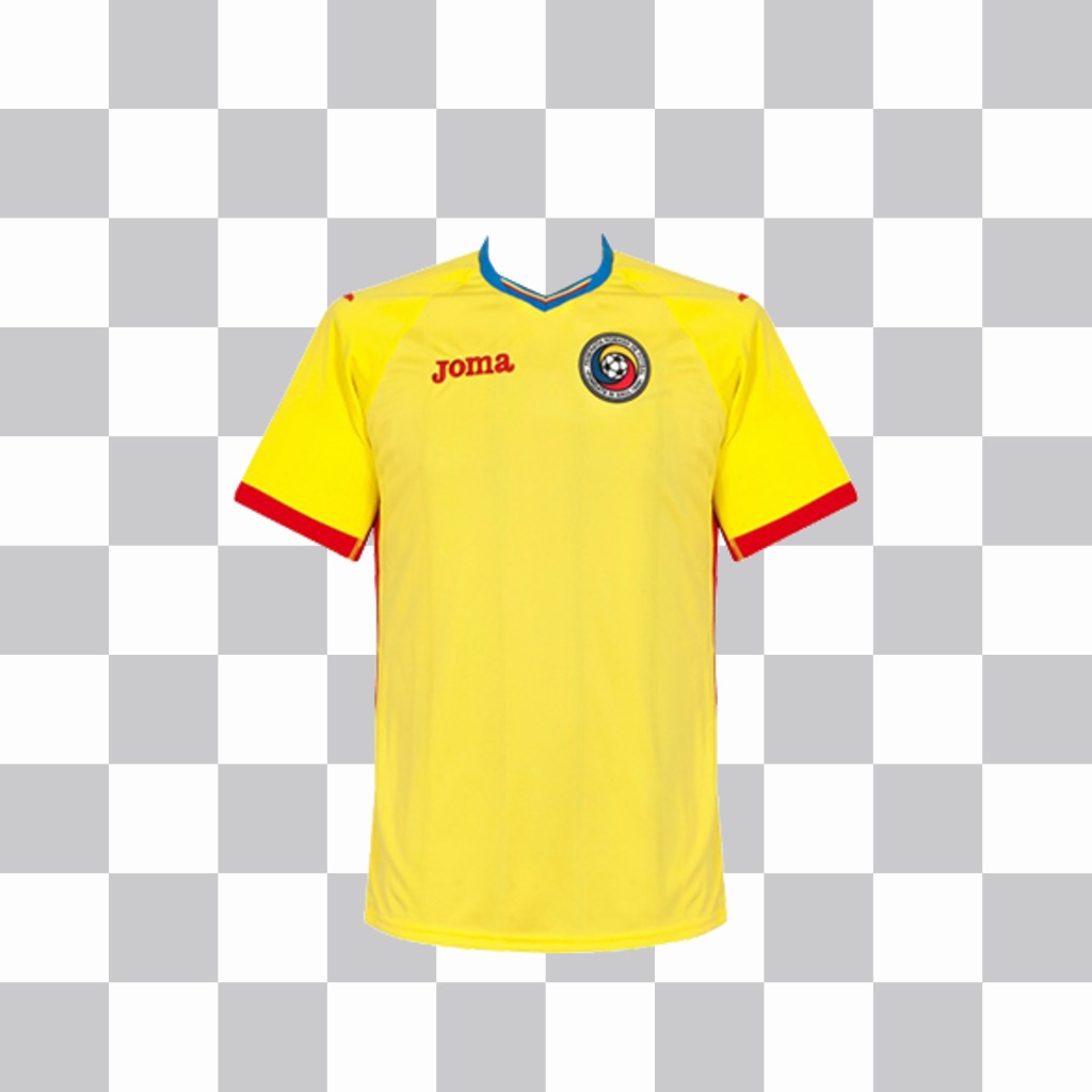 Effet photo de la chemise de football de la Roumanie à coller sur vos photos ..