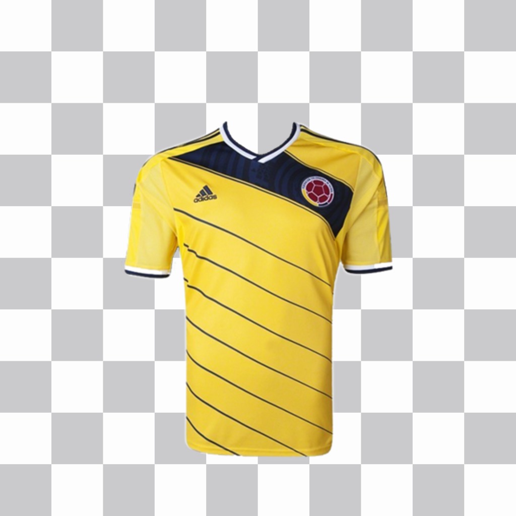 T-Colombie équipe nationale de football à coller sur Photomontage de vos photos pour modifier lune de vos photos et ajoutez-les t-shirt équipe de football Colombie comme un autocollant et partager cet effet sur vos réseaux pour les soutenir. Obtenez vos couleurs..