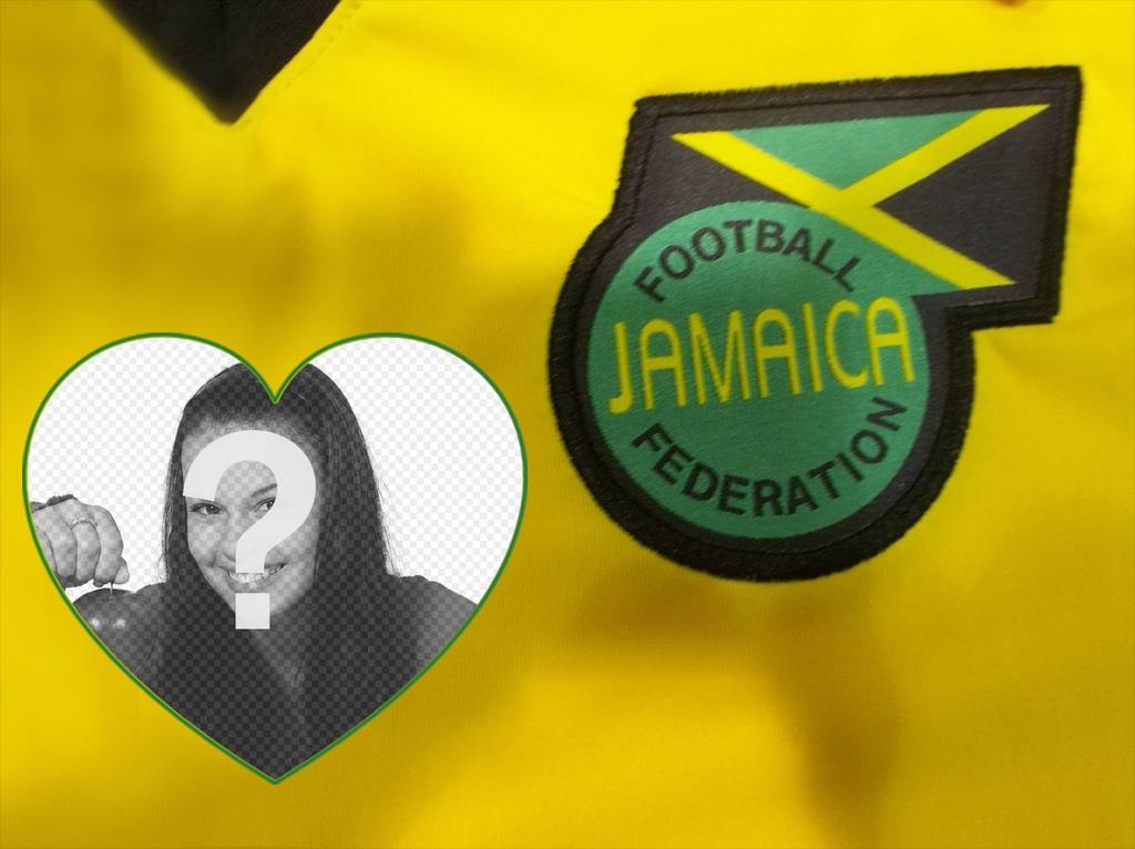 Effet photo avec le maillot de football et l'écusson de la Jamaïque ..