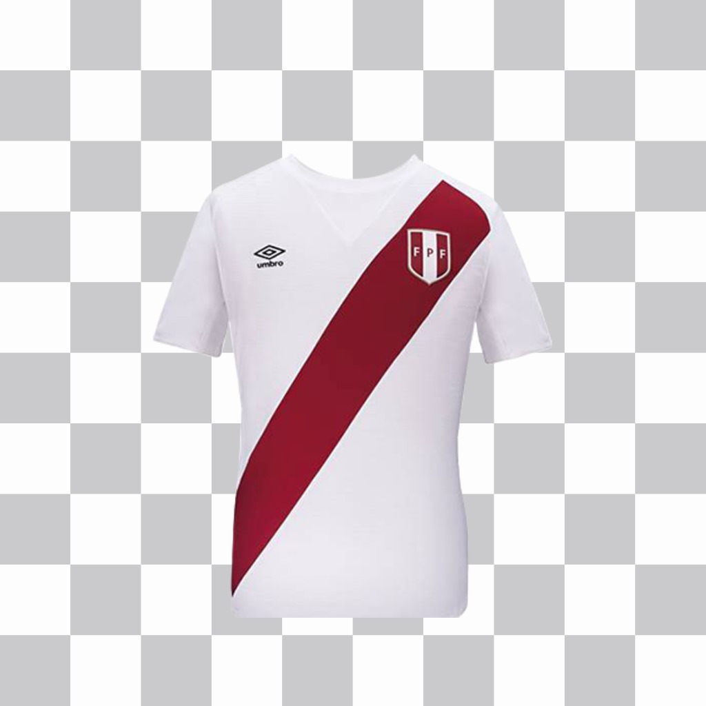Obtenez le maillot officiel de léquipe de football du Pérou avec ce montage ..