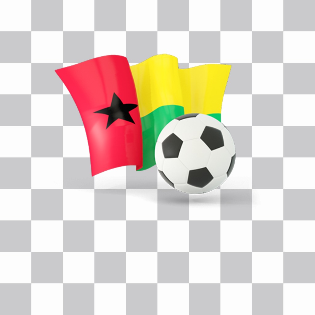 Décorez vos photos avec cet autocollant avec le drapeau de la Guinée-Bissau et un ..