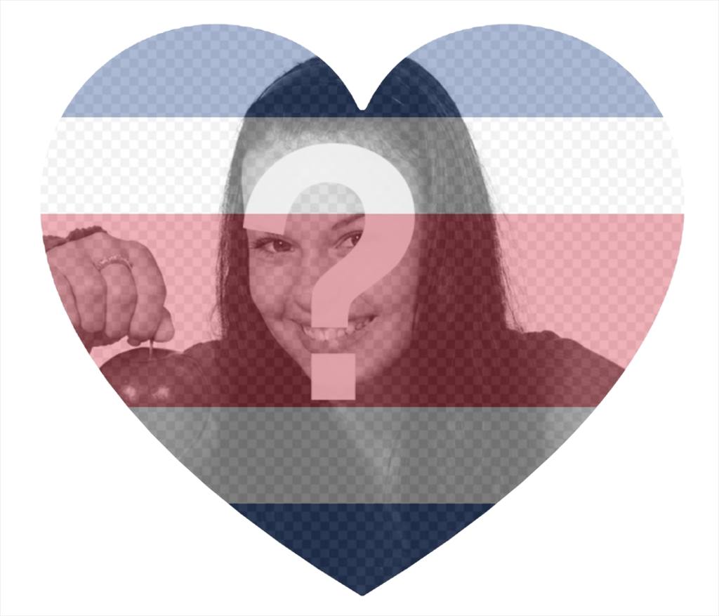 forme de coeur de drapeau Costa Rica comme un filtre pour vos photos ..