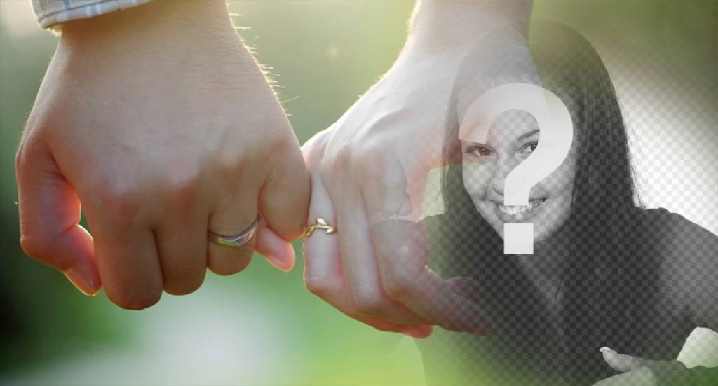 photomontages modifiable avec un couple tenant les mains avec des anneaux ..