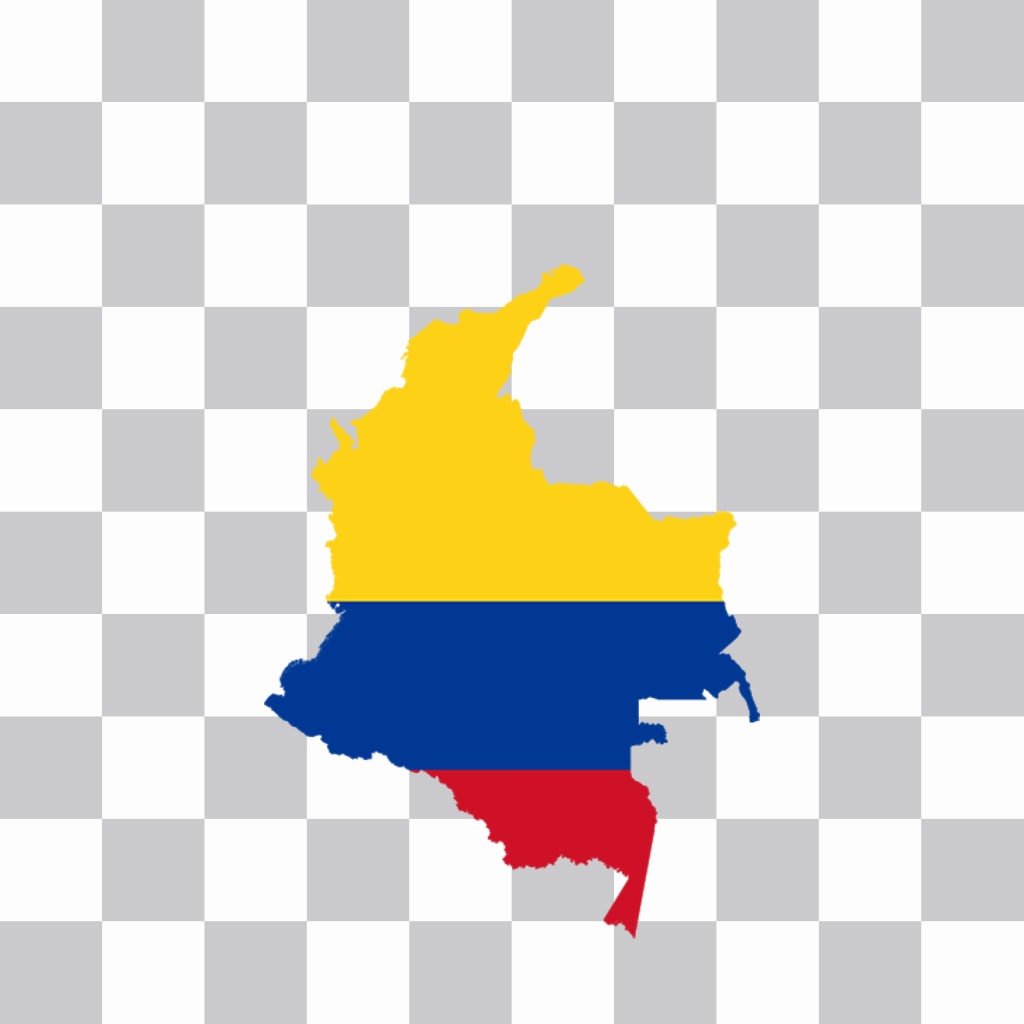 Carte de la Colombie avec le drapeau à coller sur vos photos pour autocollant décoratif ..