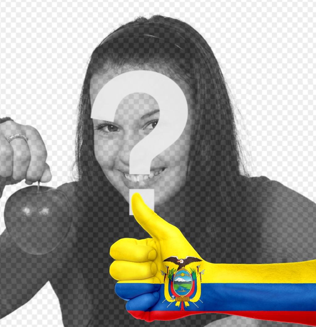 Ajouter une main avec le drapeau Equateur peint dans vos photos ..