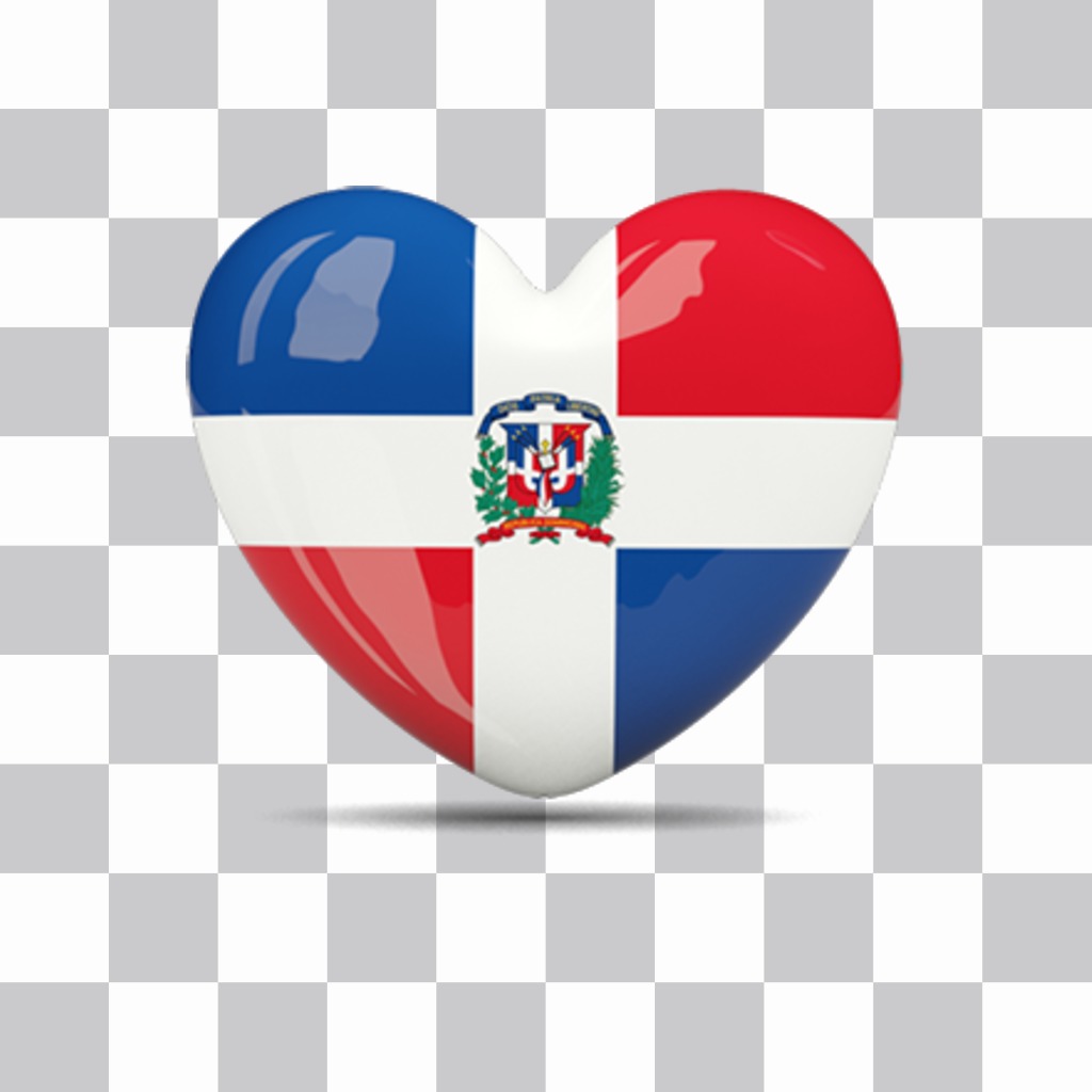 sticker décoratif République Dominicaine drapeau en forme de coeur ..