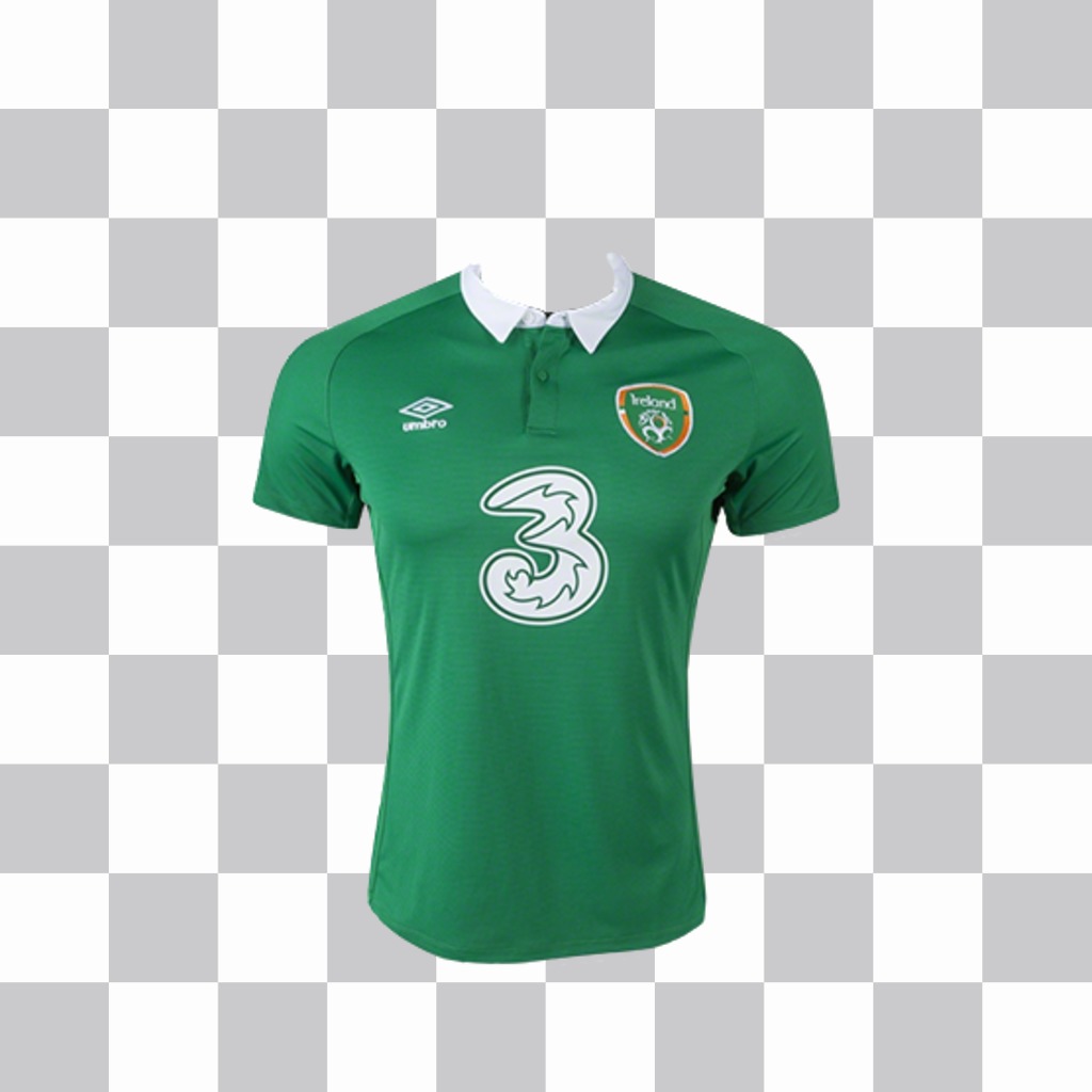 Collez le maillot de football de lIrlande dans vos photos comme autocollant en ligne ..