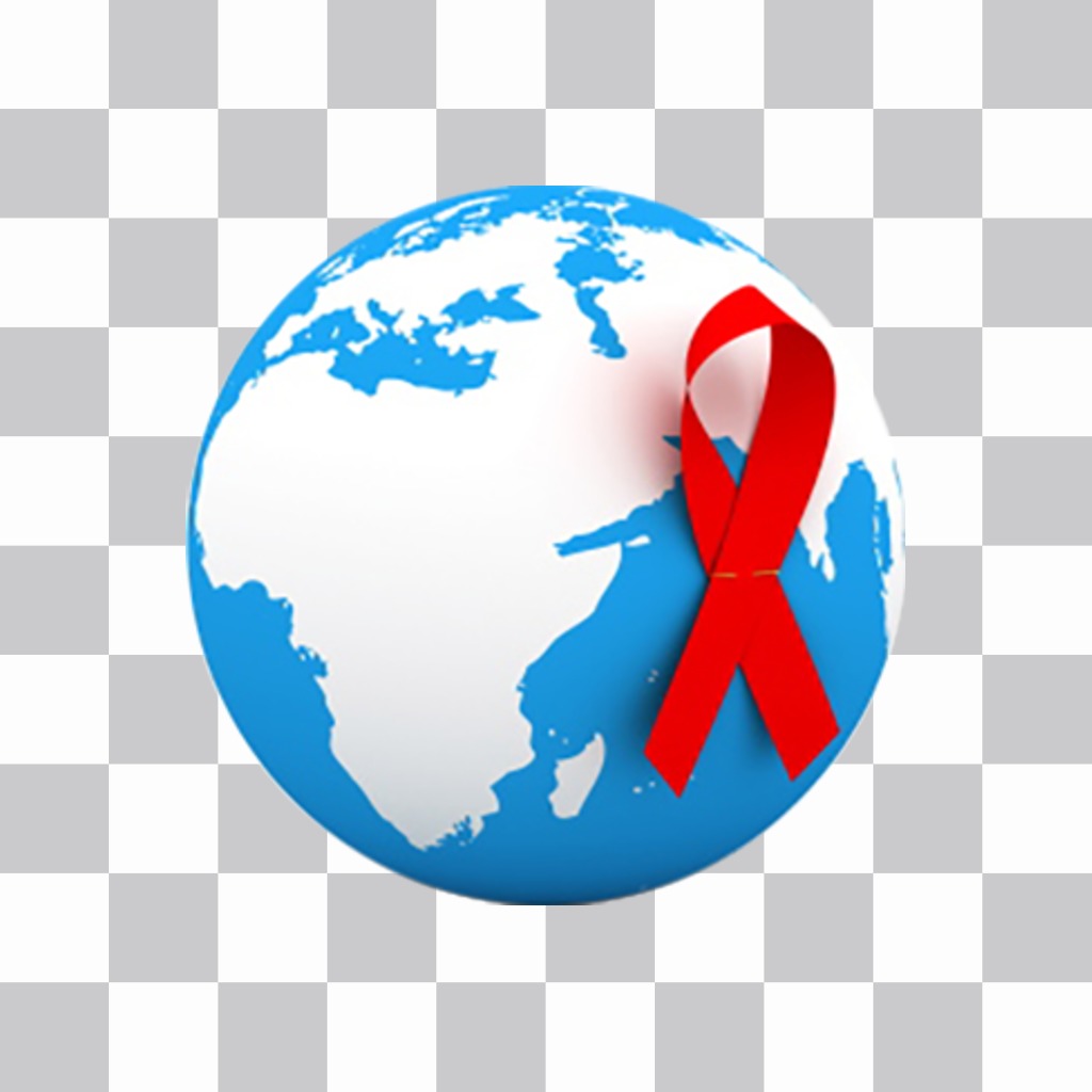 Autocollant pour promouvoir la lutte contre le VIH / SIDA en ajoutant sur votre effet de photos ..