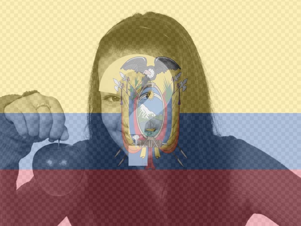 Photomontage de mettre le drapeau de l'Equateur avec votre..
