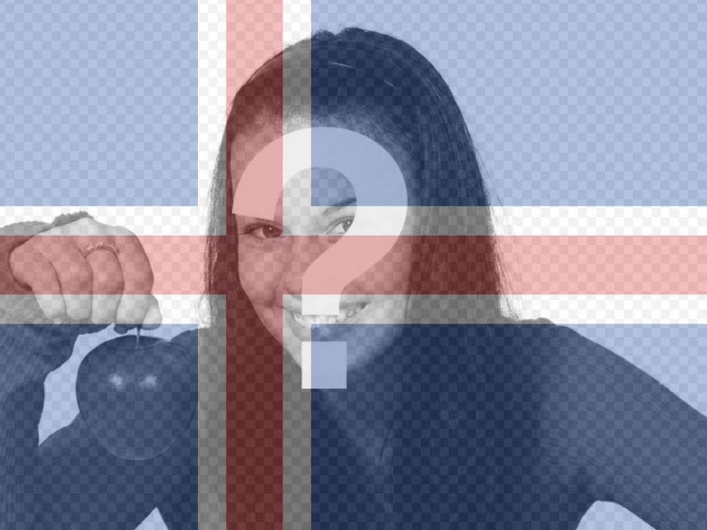 Photo collage de mettre le drapeau de l'Islande avec une photo que vous..