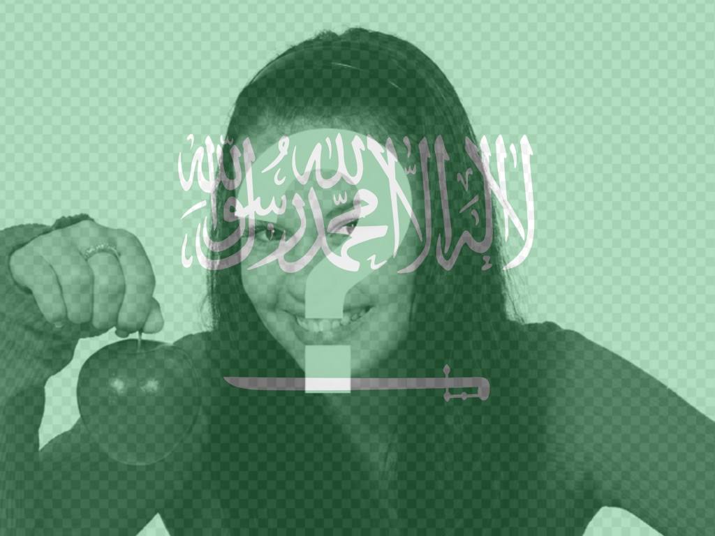 Photo montage de mettre le drapeau de l'Arabie Saoudite avec une photo que vous..