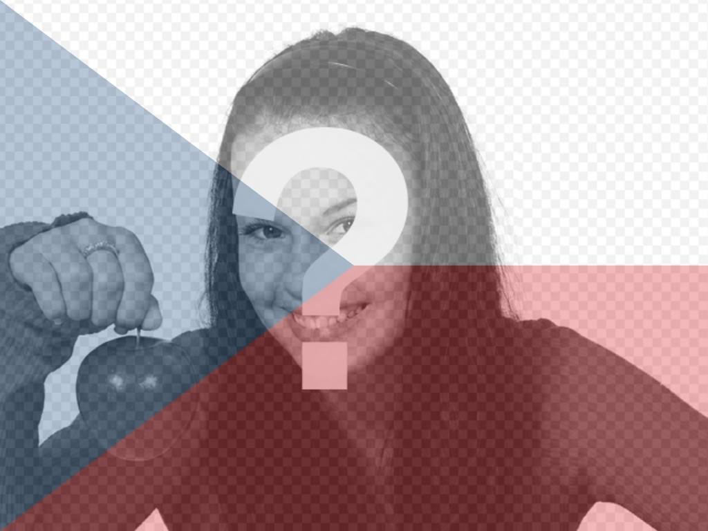 Photomontage de peindre un visage ou une image sur la transparence avec le drapeau de la République tchèque, il suffit de télécharger l'image, de les modifier en ligne et vous pouvez enregistrer ou envoyer à vos amis par..