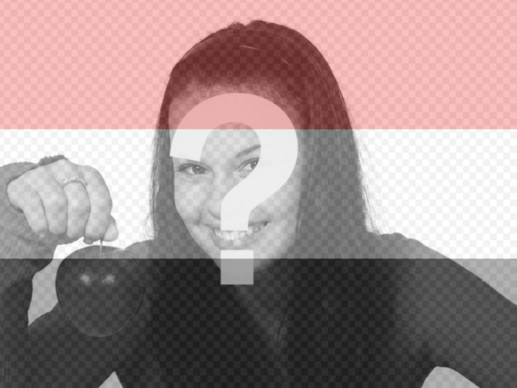 Collage de mettre la photo du drapeau du Yémen avec une photo que vous..