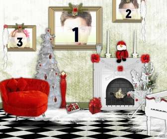 cadre pour trois photos ou vous pouvez mettre les photos dans les images dquotune maison noel