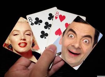 ajouter deux photos un jeu quatre cartes pker avec photo fun montage cet effet ligne pour ajouter deux vos photos linterieur des cartes poker et partager sur vos reseaux sociaux ce collage gratuit vous aimez les jeux societe
