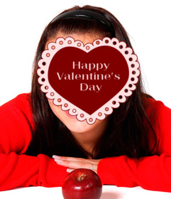 coeur avec les mots happy valentine inserer dans vos photos ligne