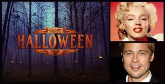 photomontage pour deux photos avec le texte happy halloween