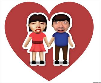 effet photo damour avec le emoji du couple ou vous pouvez telecharger deux photos