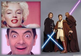 effet photo trois personnages star wars pour deux photos