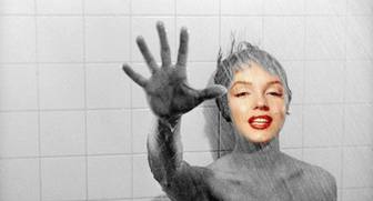 Photomontage dans la douche dans Psychose, le film dHitchcock