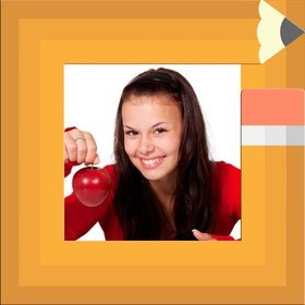 Enfants cadre photo pour les étudiants avec le bord comme un crayon