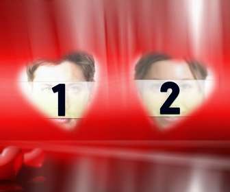 romatico photo ou vous mettez vos deux photos cadres forme coeur