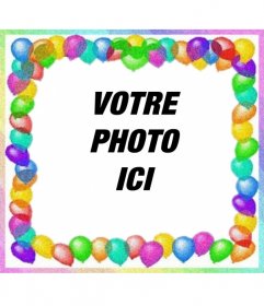 cadre photo joyeux anniversaire avec des ballons. cadre photo