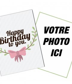 Carte message personnalisable Joyeux anniversaire