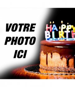 Gateau Au Chocolat Avec Des Bougies Ou Vous Pouvez Mettre Vos Photos Photoeffets