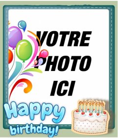 Carte d'anniversaire personnalisée avec vos photos