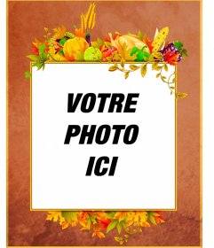 Cadre photo avec des aliments dautomne de lCadre photo avec des couleurs ocres des