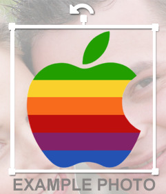 Logo Apple autocollant aux couleurs de votre photo - Photoeffets