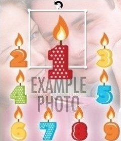 Bougies à mettre sur les photos danniversaire de 1 à 9 ans - Photoeffets