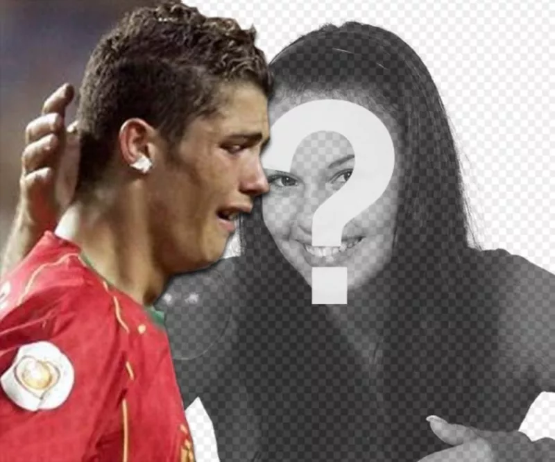 Faire un collage de vos photos avec une image de Cristiano Ronaldo à pleurer. Si vous aimez le football, profiter de cette image..