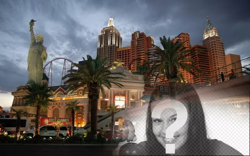 Photomontage de faire un collage avec New York City à Las Vegas. ..
