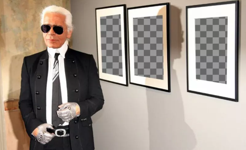 Effet photo, avec Karl Lagerfeld. Mettez votre photo dans les..