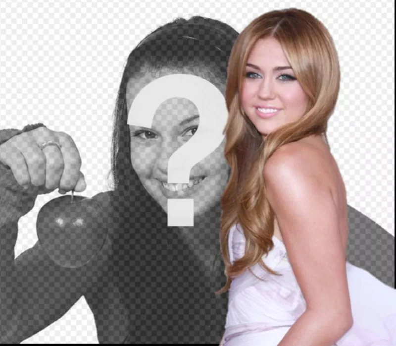 Photomontage avec Miley Cyrus. Effet photo pour faire un montage Togetherwith..