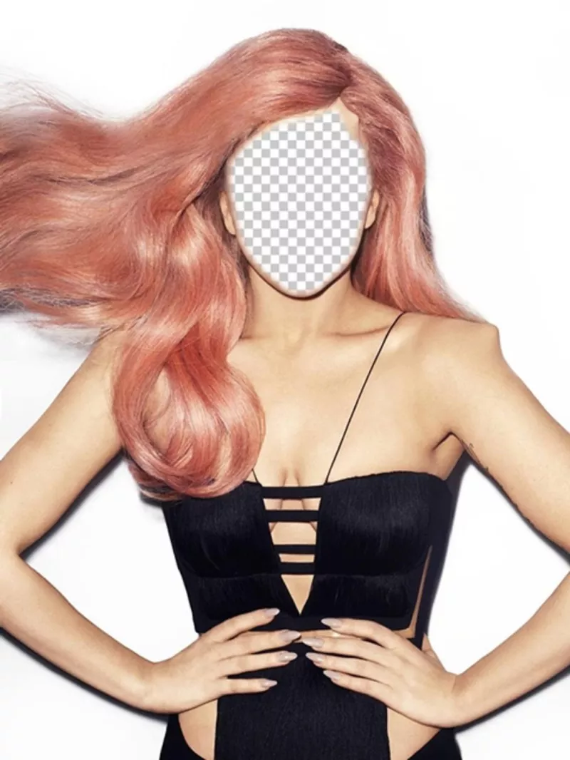 Photomontage de Lady Gaga avec les cheveux roses pour mettre votre ..