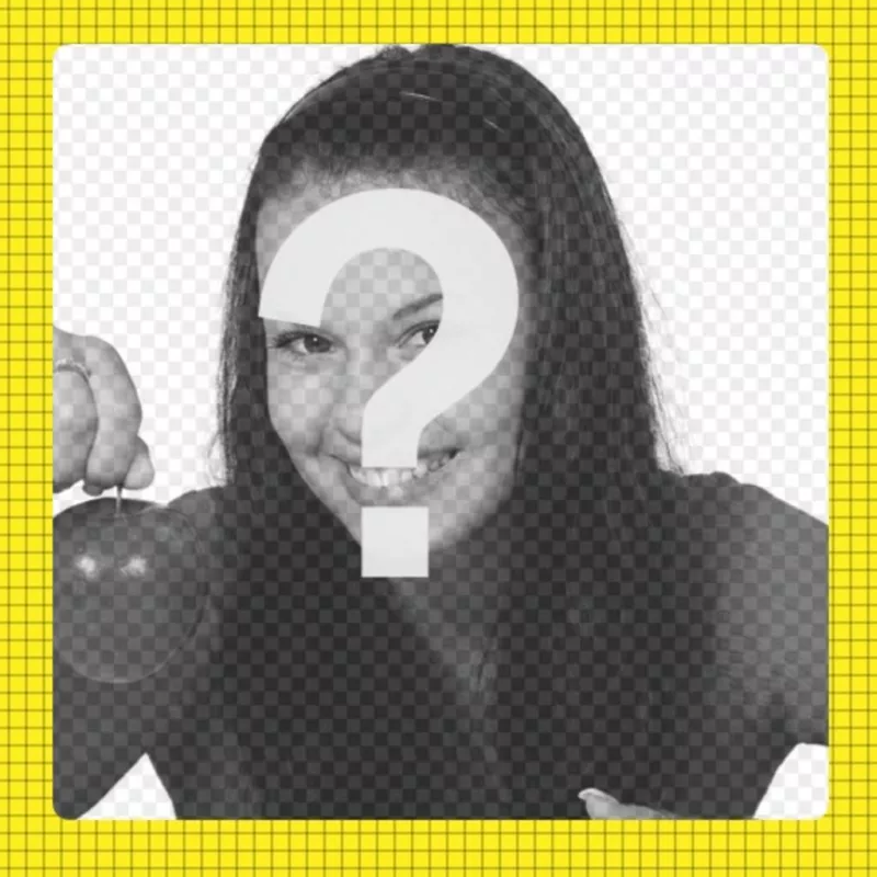 Cadre photo carré avec des boîtes jaunes avec des lignes noires pour décorer facilement et en ligne vos..