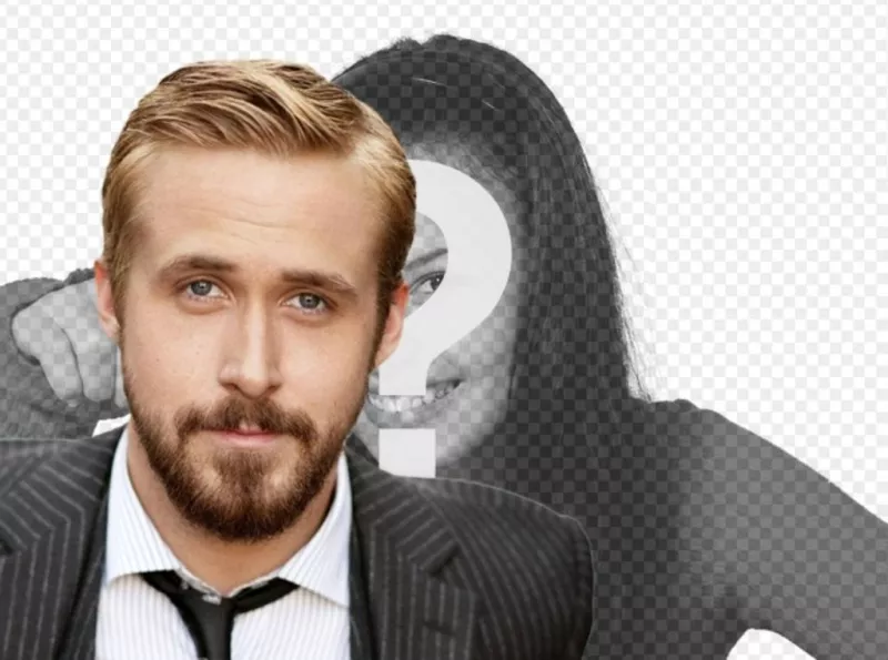 Photomontage avec barbu Ryan Gosling. Créer une photo de portrait avec Ryan Gosling, portagonista de "The..