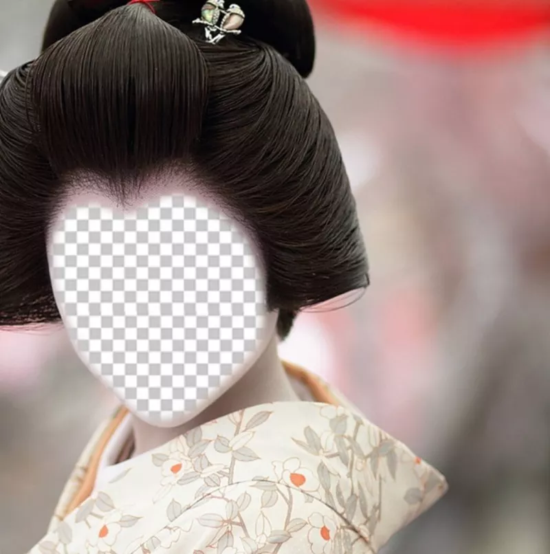 Photomontage de Geisha japonaise pour ajouter votre visage en ligne ..