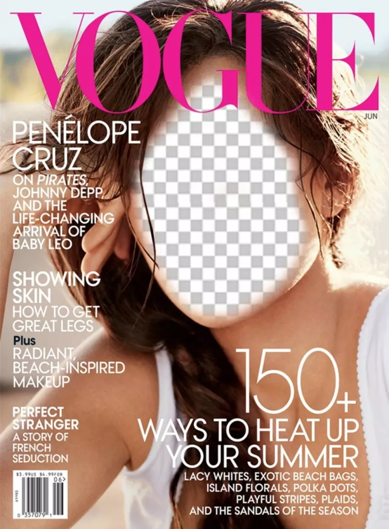 Photomontage où vous pouvez apparaître sur la couverture du magazine VOGUE ..