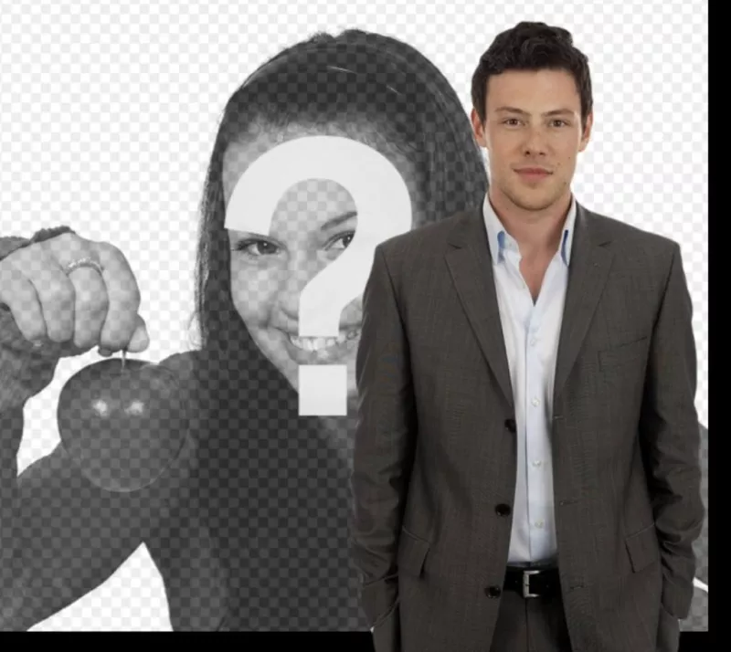 Photomontage avec Cory Monteith, l'acteur de la série Glee de télévision où vous apparaîtra à côté de lui sur la..