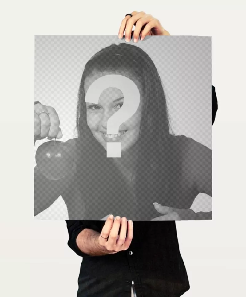 Collage avec une photo de aperece d'un homme tenant une affiche de mettre votre..
