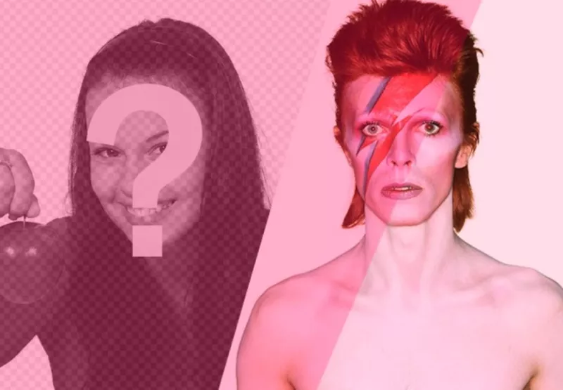 Photomontage avec David Bowie avec filtre rose pour ajouter et éditer vos photos en..