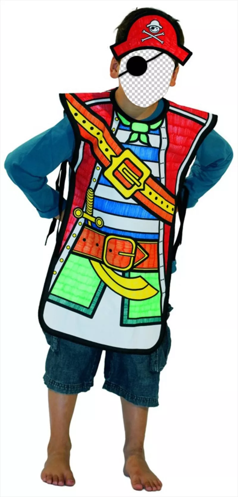 Photomontage du costume de pirate de lenfant de mettre un visage ..